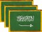 Saudi Arabia Flag Patch Set - Pack of 3 Embroidered Iron On or Sew On Emblems. 3.5" x 2.25"